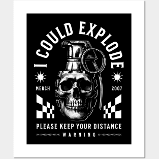 Grenade Skull | Explode | T Shirt Design Posters and Art